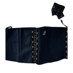 Bansha black bustier corset eye hook waist trainer closure sequins NWT 2XL